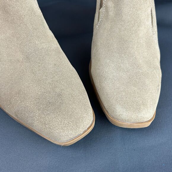 JOIE Wevenly Suede Leather Block Heel Shoes Tan Slip On Loafers Size 9.5 NEW - Picture 13 of 16